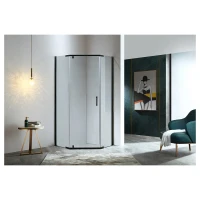 Петоъгълна душ кабина, 90х90х190 см, черен Петоъгълна душ кабина, 90х90х190 см, черен