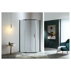 Петоъгълна душ кабина, 90х90х190 см, черен