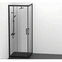 Врата и стационарно стъкло за душ кабина "Connect" 2, черен Врата и стационарно стъкло за душ кабина "Connect" 2, черен