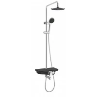 Душ колона с полица и чучур SANO DUSH, в бяло-черно