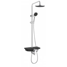 Душ колона с полица и чучур SANO DUSH, в бяло-черно