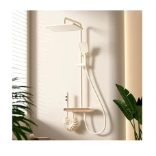 Душ система ELITE Pro 33, пиано бутони, термостатен смесител, LED дисплей, бял