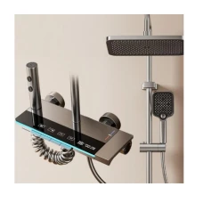Душ система ELITE Pro 34, пиано бутони, термостатен смесител, LED дисплей, хром