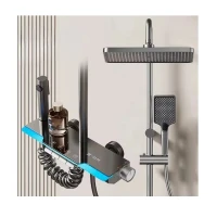 Душ система ELITE Pro 35, пиано бутони, термостатен смесител, LED дисплей, хром