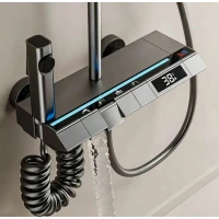 Душ система ELITE Pro 3, пиано бутони, термостатен смесител, LED дисплей