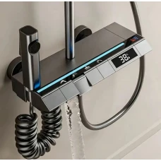 Душ система ELITE Pro 3, пиано бутони, термостатен смесител, LED дисплей