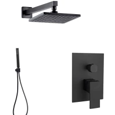 Душ система за вграждане 4 части LEA, черен мат