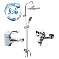 Душ комплект за баня 3 в 1 QUATRO, хром