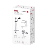 Душ комплект смесители и тръбно окачване INCA, хром