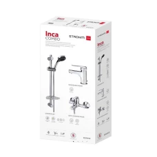 Душ комплект смесители и тръбно окачване INCA, хром