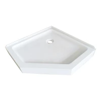 Петоъгълно душ корито ABS, 90х90 см, бял