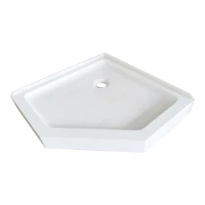 Петоъгълно душ корито ABS, 90х90 см, бял