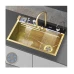 Мивка за кухня ELITE Pro Spark 75, пиано бутони, двоен водопад, златист