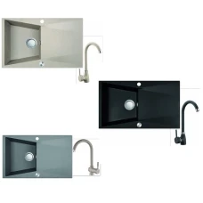 Мивка за кухня комплект със смесител GRENADA, 48х78х19 см, гранит