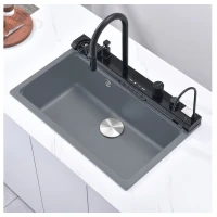 Мивка за кухня AQUARIS, водопад и Smart смесител, гранит Мивка за кухня AQUARIS, водопад и Smart смесител, гранит