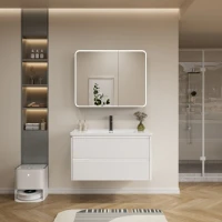 Мебели за баня 6002, комплект, от PVC, 60, 70 и 80 см. - долен шкаф с умивалник и горен шкаф с LED огледало