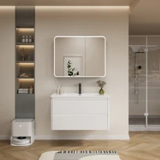Мебели за баня 6002, комплект, от PVC, 60, 70 и 80 см. - долен шкаф с умивалник и горен шкаф с LED огледало