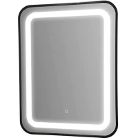 Огледало за баня LED осветление ZI300, 60х80х5 см, черна рамка Огледало за баня LED осветление ZI300, 60х80х5 см, черна рамка