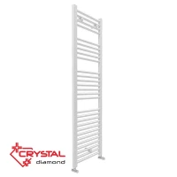 Електрическа лира за баня Crystal DIAMOND STRAIGHT, 611 W, 142х45 см, бял