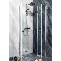 Сгъваема врата DUET Sanoflex, дясна, хром