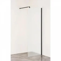 Параван за баня, 80-90х195 см, мат стъкло, черен Параван за баня, 80-90х195 см, мат стъкло, черен