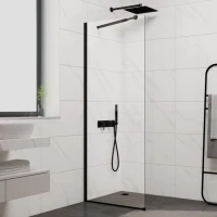 Параван за баня CRISTINA, 60-120х200 см, черен
