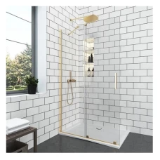 Параван за баня ELGIO BRUSHED GOLD, 80-120х200 см, злато