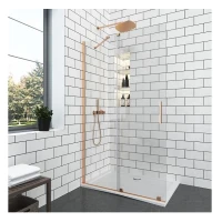 Параван за баня ELGIO ROSE GOLD, 80-120х200 см, розово злато