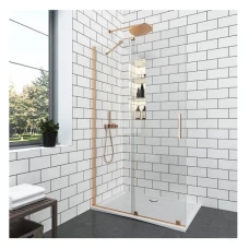 Параван за баня ELGIO ROSE GOLD, 80-120х200 см, розово злато