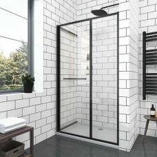 Параван за баня GRAZIANA, 80х200 см, черен мат