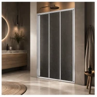 Параван за баня ICS S100/31, 100-150х190 см, мат стъкло, хром Параван за баня ICS S100/31, 100-150х190 см, мат стъкло, хром
