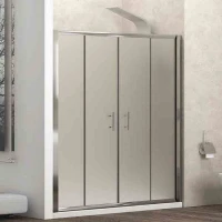 Параван за баня FLORA 600 Satine, 150-220х190 см, мат стъкло, хром