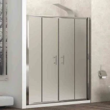 Параван за баня FLORA 600 Satine, 150-220х190 см, мат стъкло, хром