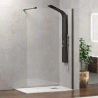 Параван за баня Walkin 1 GUN METAL, 50-120х200 см, сив-мат