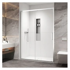 Параван за баня IZY 400, 110-150х120 см, прозрачно стъкло, хром