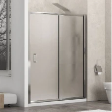 Параван за баня FLORA 500, 100-150х190 см, мат стъкло, хром