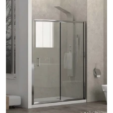 Параван за баня FLORA 500, 100-150х190 см, прозрачно стъкло, хром