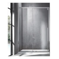 Параван за баня SANTORINI 400, 120-150х200 см, прозрачно стъкло, хром