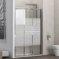 Параван за баня Penta 300 Serigrafato, 90-160х190 см, рисувано стъкло, хром