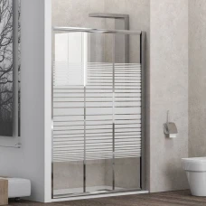 Параван за баня Penta 300 Serigrafato, 90-160х190 см, рисувано стъкло, хром