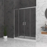 Параван за баня Bella W2, 150-180x195 см, прозрачно стъкло, хром Параван за баня Bella W2, 150-180x195 см, прозрачно стъкло, хром