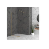 Параван за баня WALK IN, 50-140x200 см, 8 мм стъкло, злато
