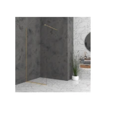 Параван за баня WALK IN, 50-140x200 см, 8 мм стъкло, злато
