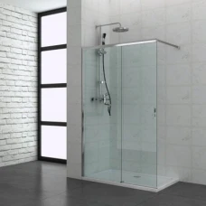 Параван за баня с плъзгаща врата, 120х195 см, хром