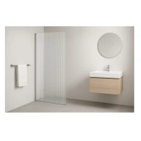 Параван за баня FLUTED Glass, 80-120х200 см, хром