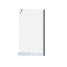 Параван за баня WALK IN, 90-120x200 см, 8 мм стъкло, черен