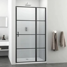 Oтваряема врата и стационарно стъкло ELITE-К Black, 100-120x195 см, черно