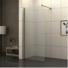 Параван за баня САХАРА, 80-90х200 см, прозрачно стъкло, злато