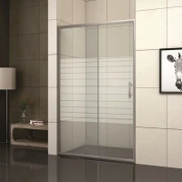 Преграден душ параван, 100-180х190 см, рисувано стъкло, хром Преграден душ параван, 100-180х190 см, рисувано стъкло, хром