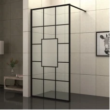 Параван за баня БЛЕЙК, 70-100х200 см, в черно